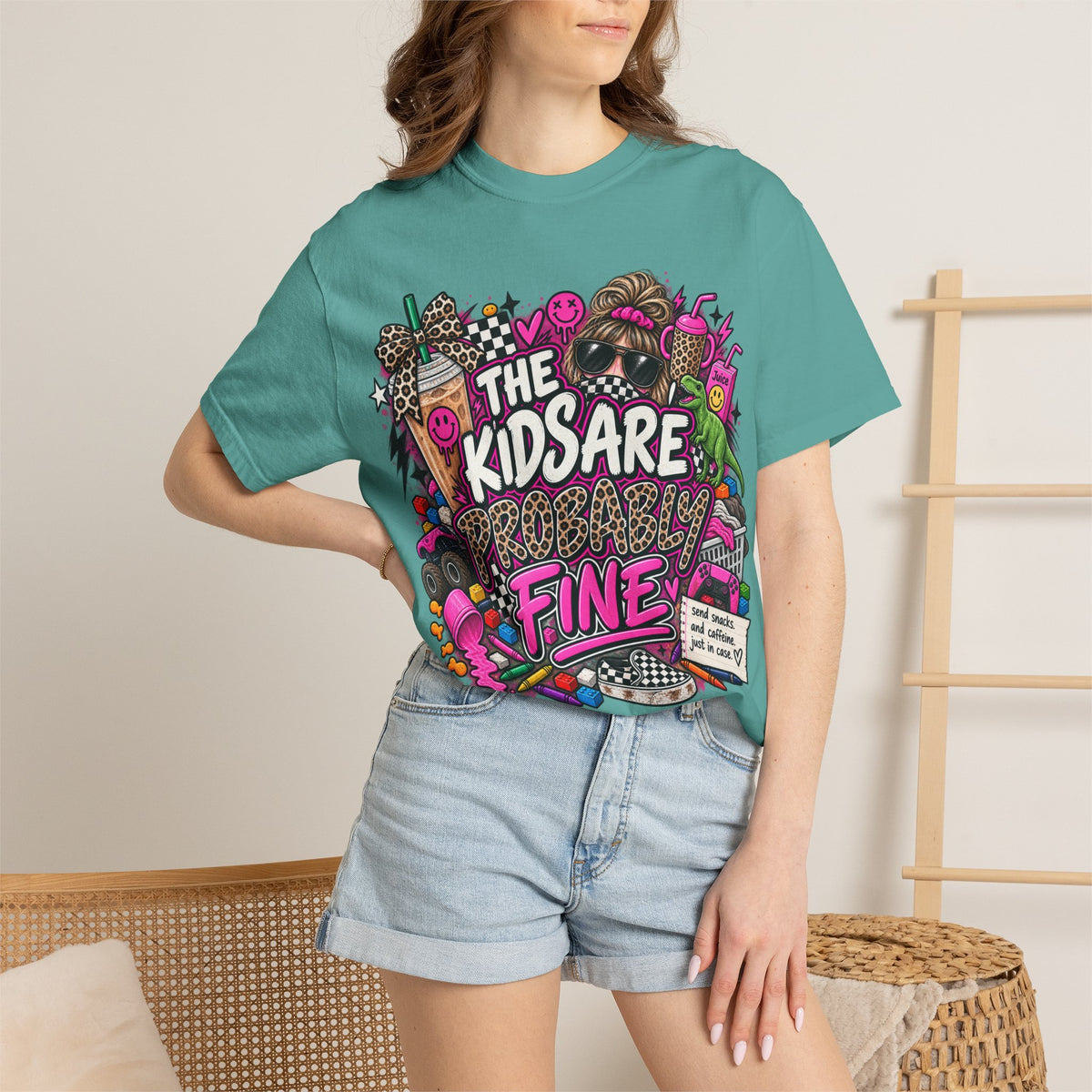 Funny Graphic T-Shirt — "The Kids Are Probably Fine" Retro Doodle Tee