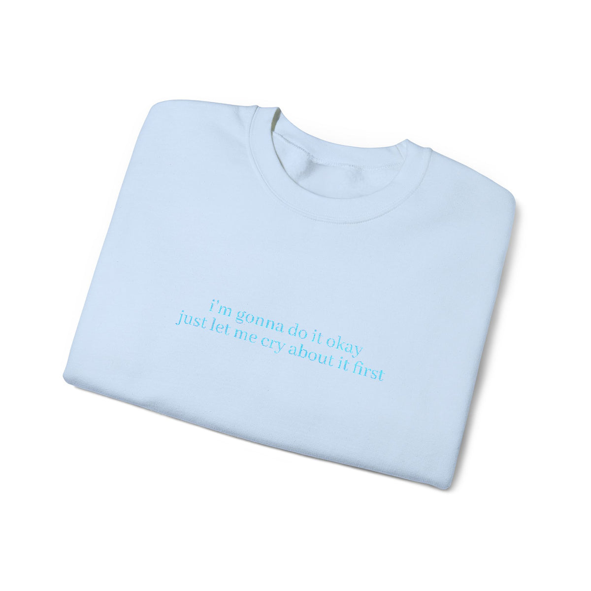 Minimalist Blue Script Crewneck Sweatshirt