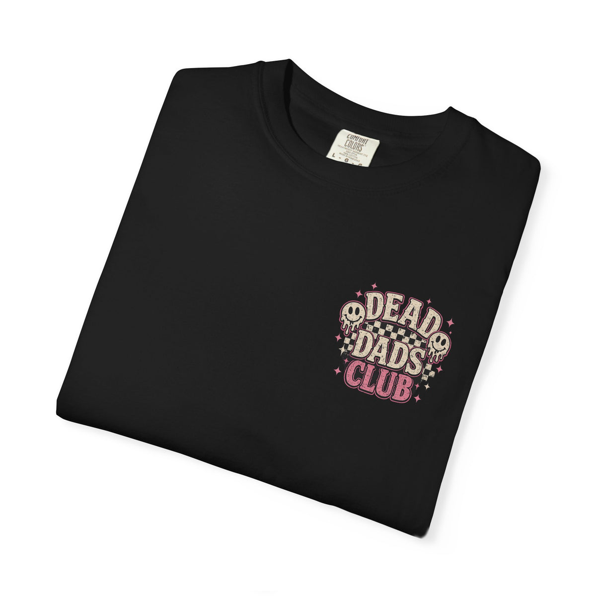 Dead Dads Club T-Shirt — Retro Skull Checkerboard Graphic