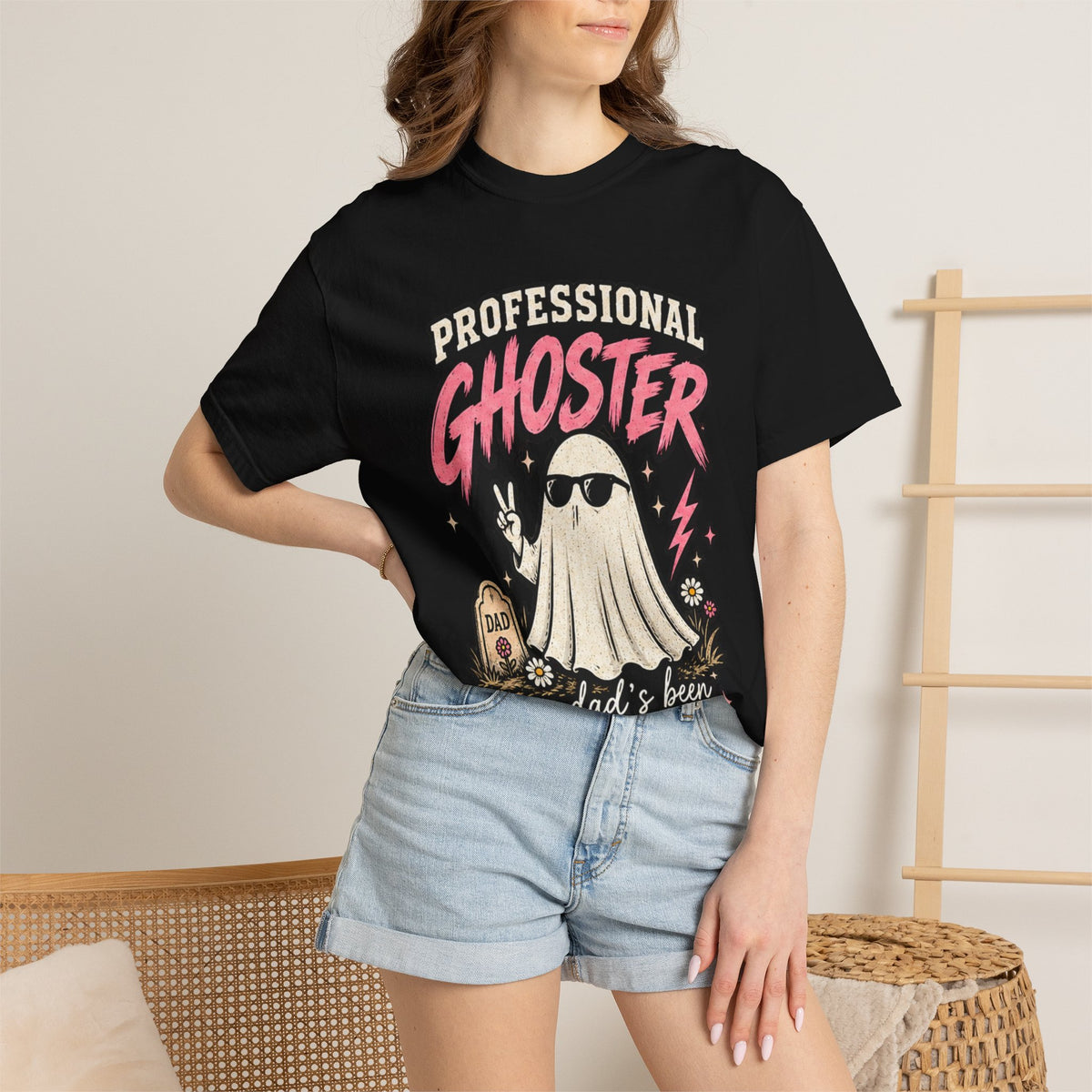 Professional Gh0ster T-Shirt — "Professional Ghoster: my dad's been doing it for years" Graphic Tee