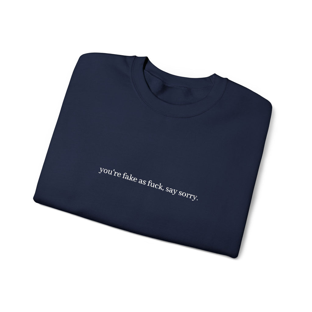 Minimalist Script Crewneck Sweatshirt — Subtle Center Text