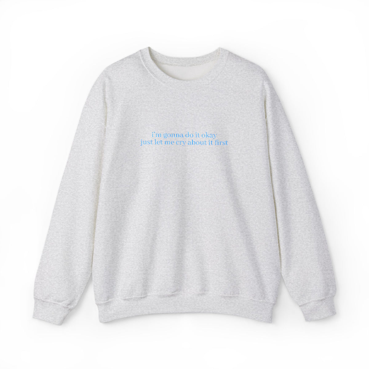 Minimalist Blue Script Crewneck Sweatshirt