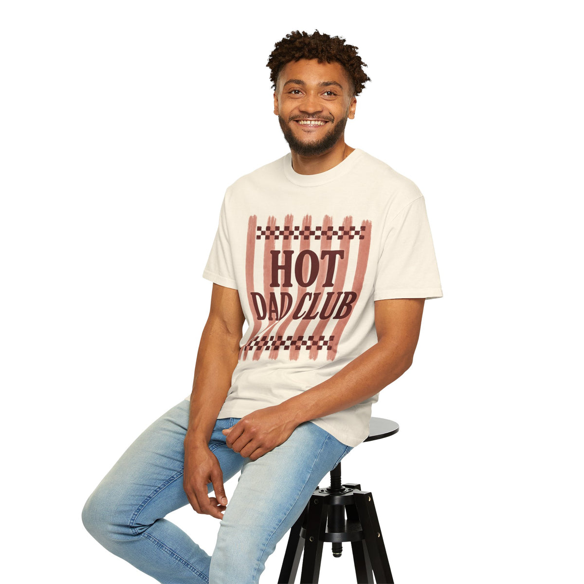 Hot Dad Club T-Shirt — Retro Check Fathers' Day Tee