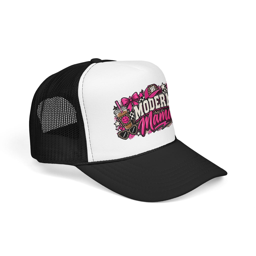 Modern Mama Trucker Hat – Pink Floral Foam Cap for Stylish Moms