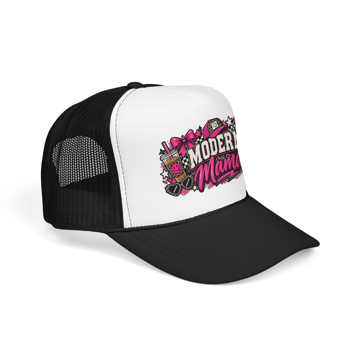 Modern Mama Trucker Hat – Pink Floral Foam Cap for Stylish Moms