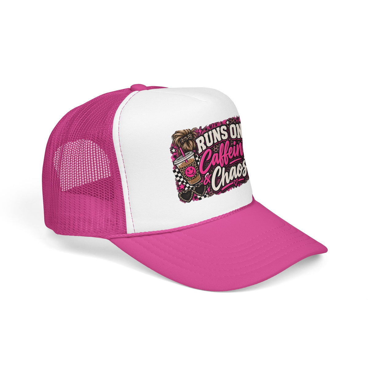 Runs On Caffeine & Chaos Trucker Hat